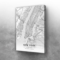 New York mapa - white