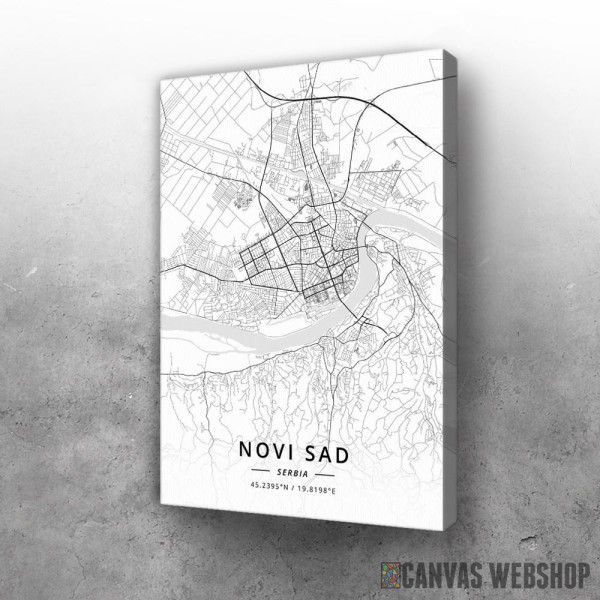 Slika Novi Sad mapa - white
