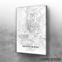 Slika Novosibirsk mapa - white Slika Novosibirsk mapa - white