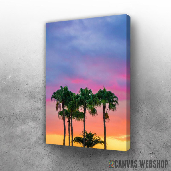 Slika Palm Trees On Purple Sky