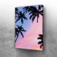 Palm Trees Purple Sky