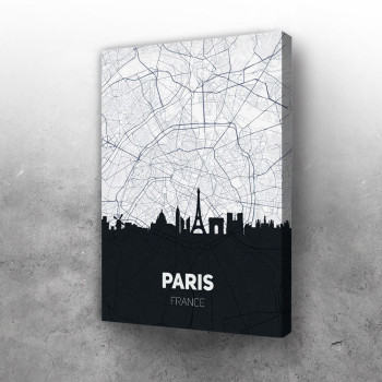 Pariz mapa i silueta grada