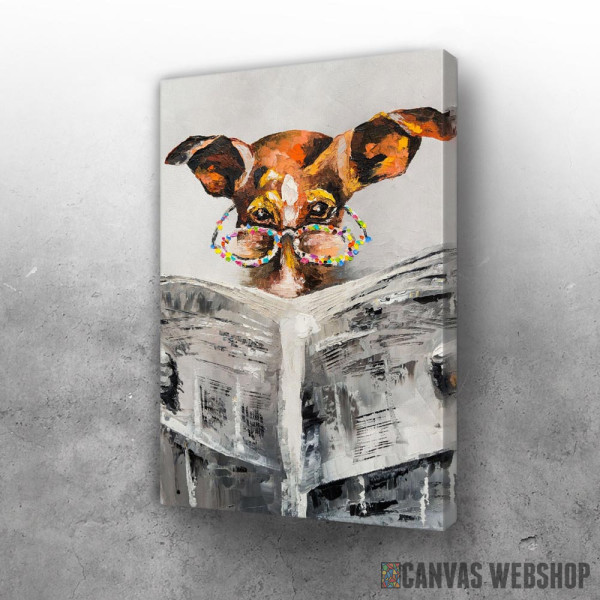 Slika Pas čita novine