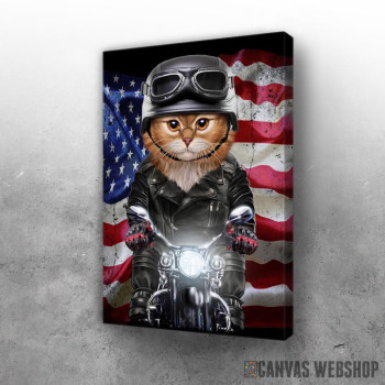 Slika Patriot Cat on Motorcycle Slika Patriot Cat on Motorcycle