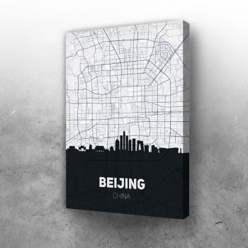 Peking mapa i silueta grada