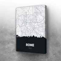 Rim mapa i silueta grada