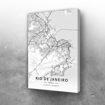 Rio de Žaneiro mapa - white