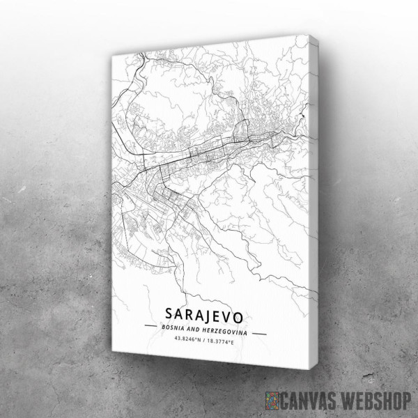 Slika Sarajevo mapa - white