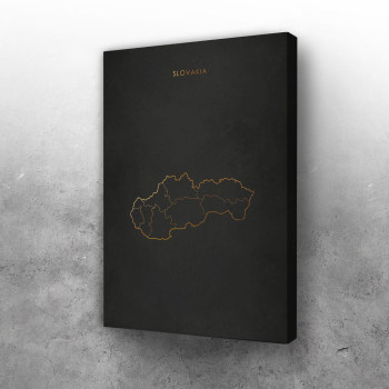 Slovačka mapa - sivo zlatno