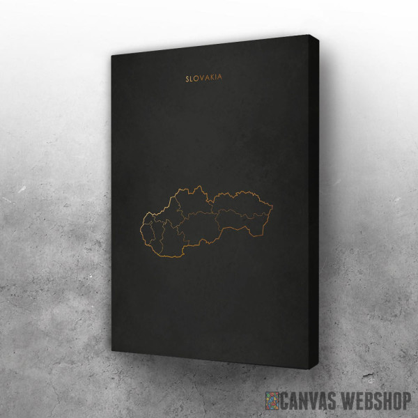 Slika Slovačka mapa - sivo zlatno