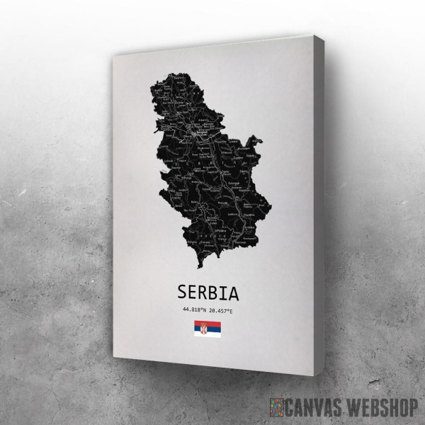 Slika Srbija mapa - crno Slika Srbija mapa - crno