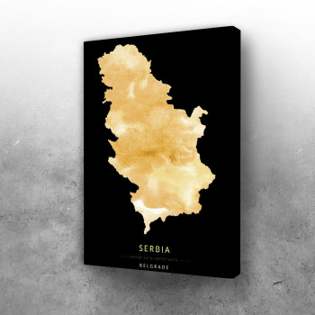 Srbija mapa - zlatno