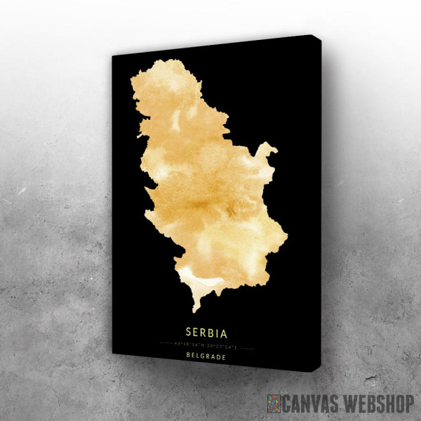 Slika Srbija mapa - zlatno