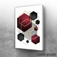 Slika Tamno crveni heksagoni