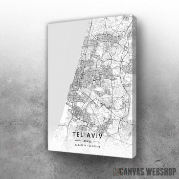 Slika Tel Aviv mapa - white Slika Tel Aviv mapa - white