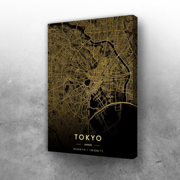 Tokio mapa - crno zlatno