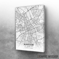 Slika Varšava mapa - white