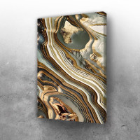 White Gold Agate Abstract