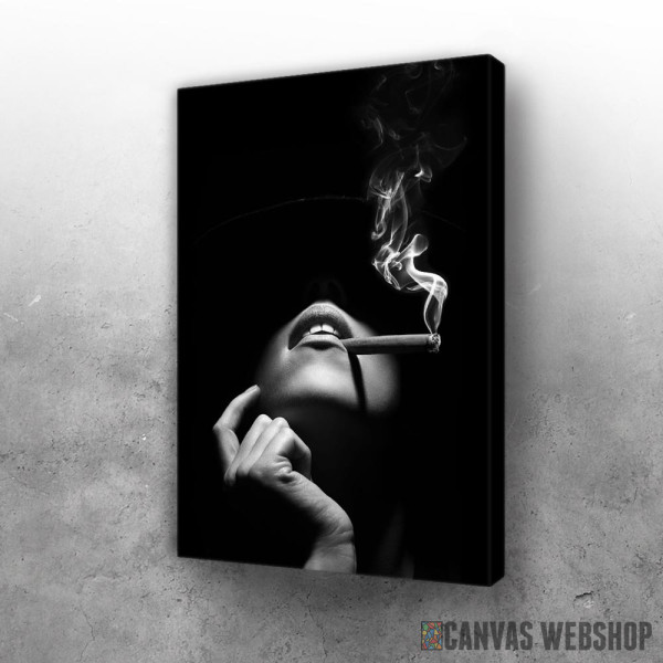 Slika Woman smoking a cigar