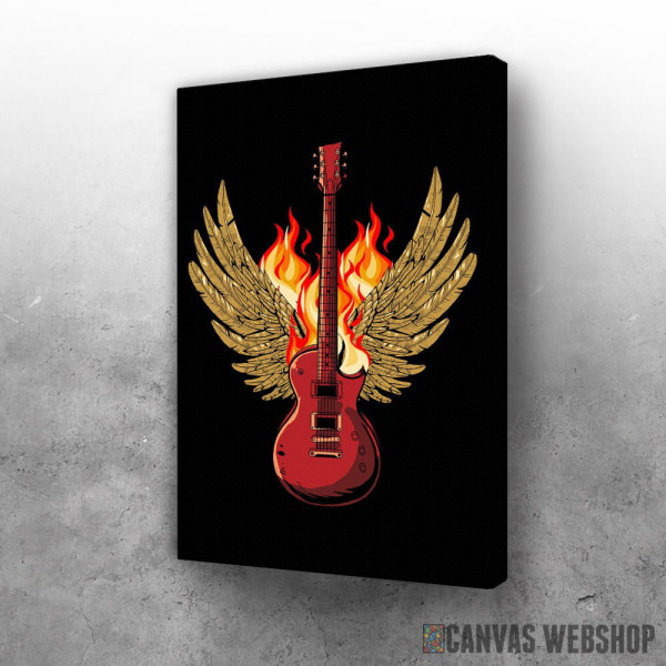 Slika Električna Gitara sa vatrom i krilima