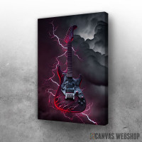 Slika Electric Guitar shining red