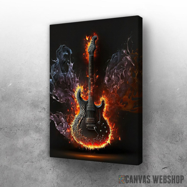 Slika Električna gitara u vatri Slika Električna gitara u vatri