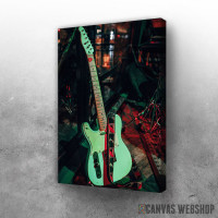 Slika Zelena električna gitara Slika Zelena električna gitara