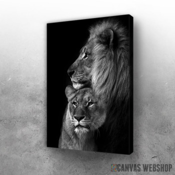 Slika lions Love black and white 2