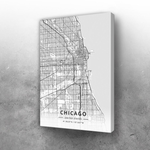 Čikago mapa - white