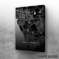 Slika Šenzen mapa - crno belo
