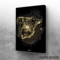 Slika Španija mapa - crno zlatno