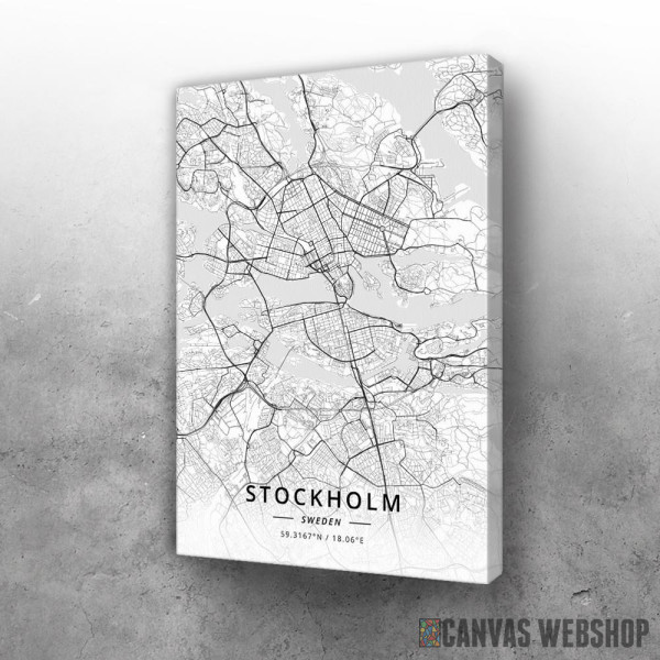Slika Štokholm mapa - white Slika Štokholm mapa - white