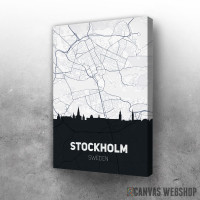 Slika Štokholm mapa i silueta grada