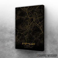 Slika Štutgart mapa - crno zlatno