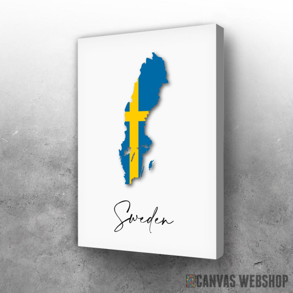 Slika Švedska - mapa i zastava