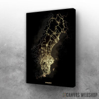 Slika Švedska mapa - crno zlatno