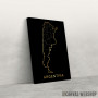 Slika Argentina mapa - crno zlatno Slika Argentina mapa - crno zlatno