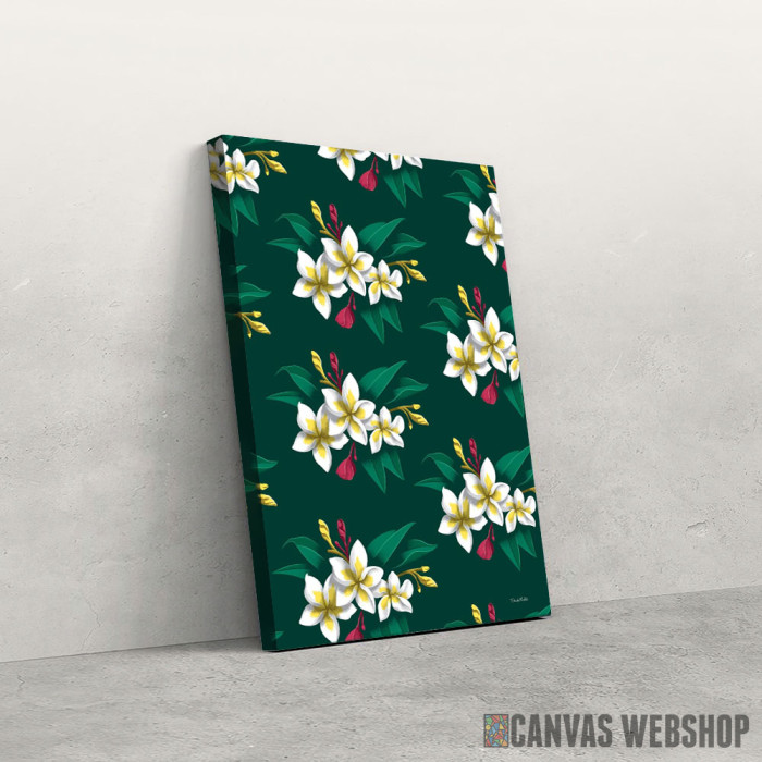 Pattern belog cveća - slika na platnu