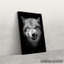 Slika Wild angry black wolf face