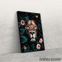 Slika wild lion with flowers Slika wild lion with flowers