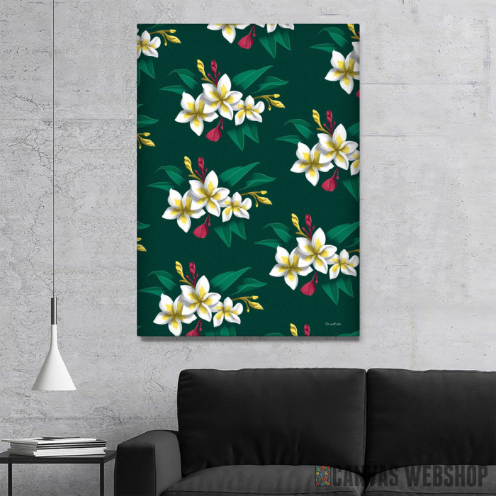 Pattern belog cveća - slika na platnu