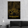 Slika Vašington mapa - crno zlatno Slika Vašington mapa - crno zlatno