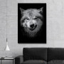 Slika Wild angry black wolf face