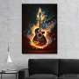Slika Akustična gitara u vatri Slika Akustična gitara u vatri