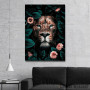 Slika wild lion with flowers Slika wild lion with flowers
