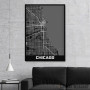 Slika Čikago mapa - crno belo