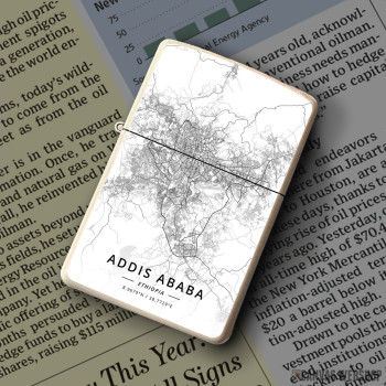 Upaljač Adis Abeba mapa - white Upaljač Adis Abeba mapa - white
