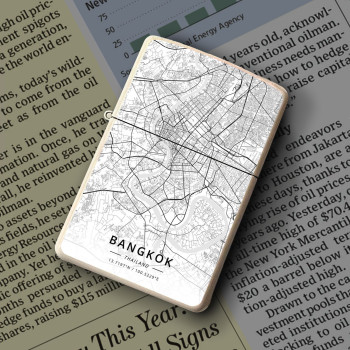 Upaljač Bangkok mapa - white