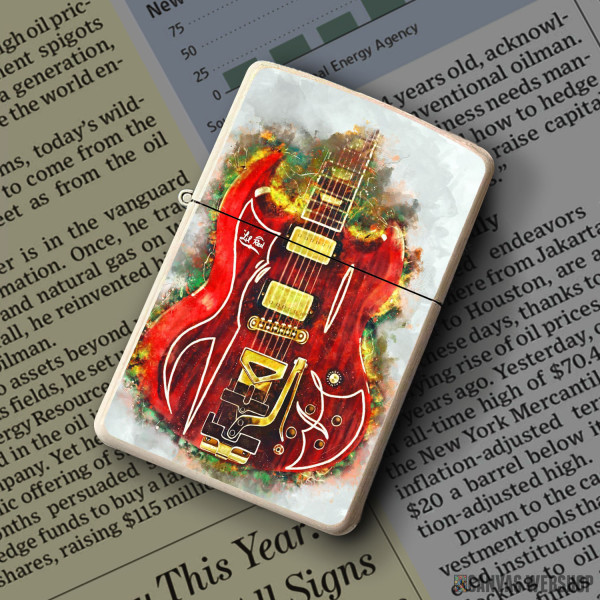 Upaljač Billy Gibbons red guitar