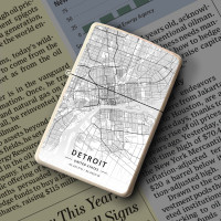 Upaljač Detroit mapa - white